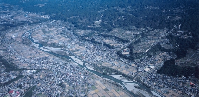 空から見た豊丘村